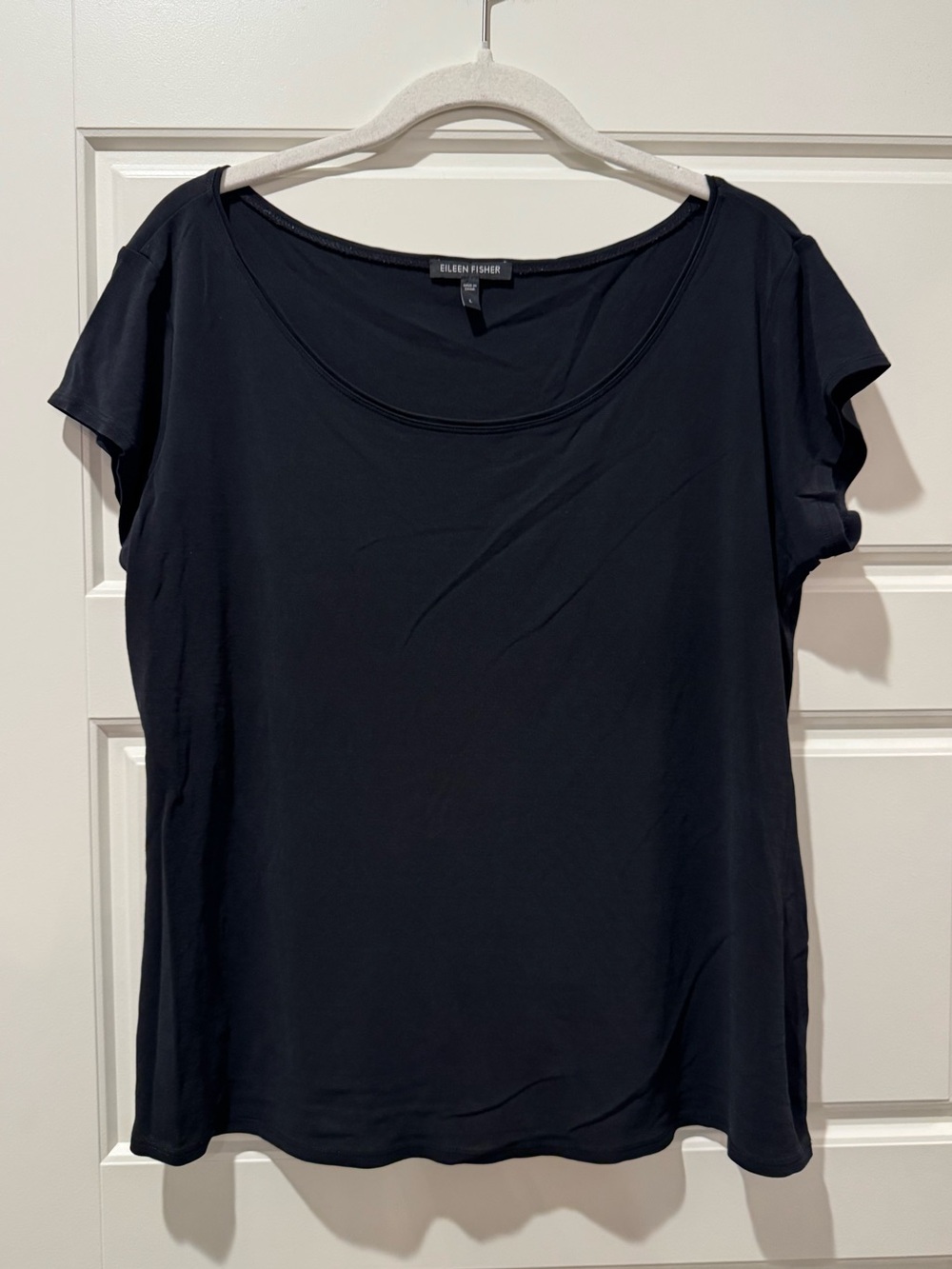 Eileen Fisher L Black Silk Shirt